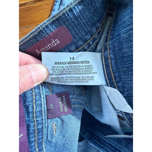 Gloria Vanderbilt Amanda Jeans Womens 14 (32x31) Blue Classic Fit Tapered READ - Picture 4 of 8